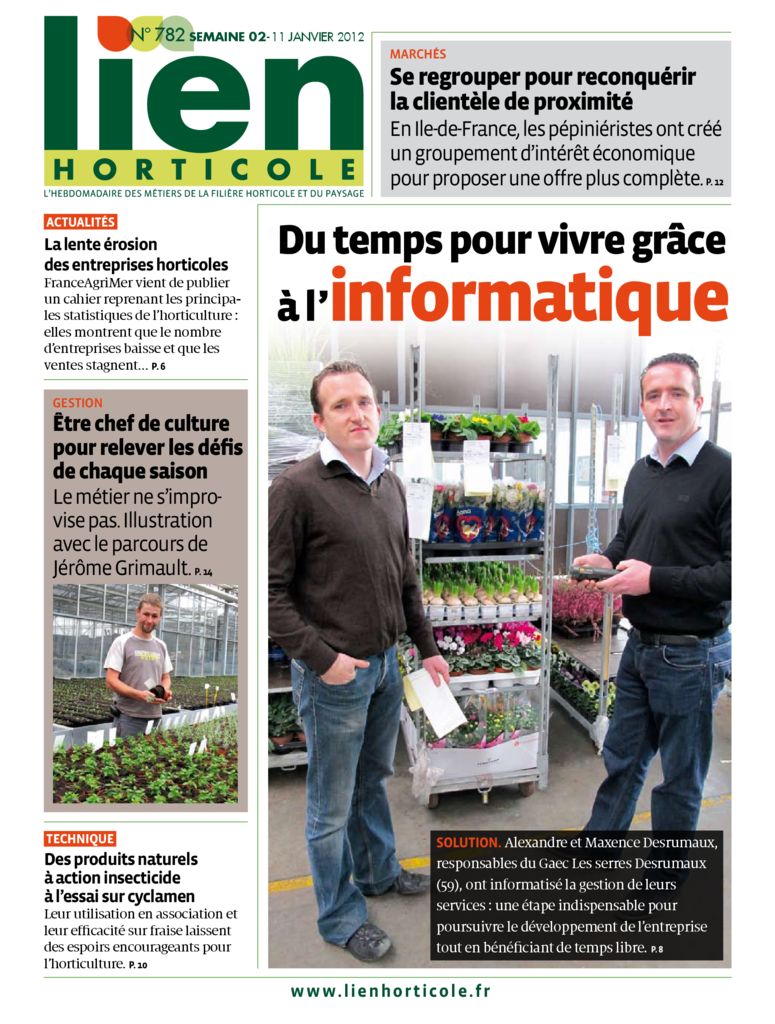 Lien Horticole 11 janvier 2012 – n°782